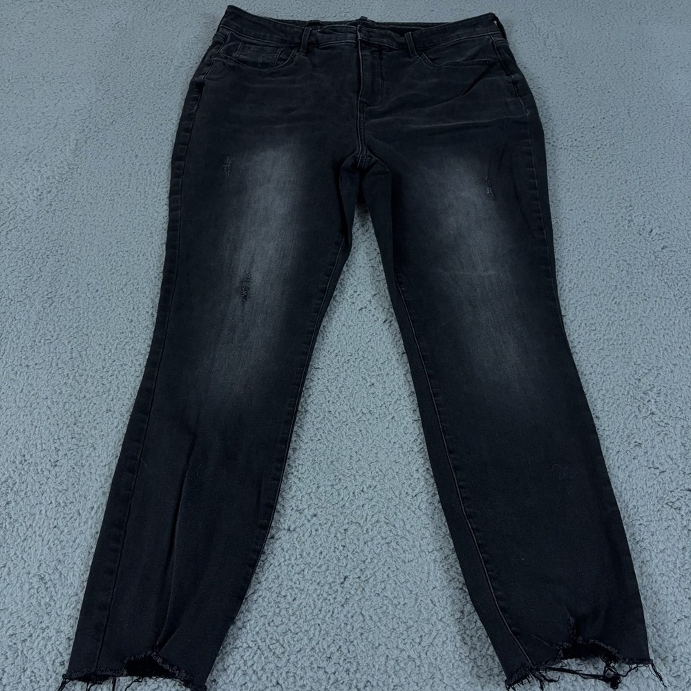 NYDJ Jeans Womens 14 Black Ami Skinny Fit Lift Tuck High Rise Dark Wash Stretch